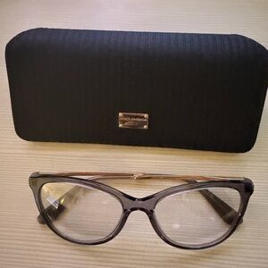 Dolce & Gabbana Smoky Gray Cat-Eye Glasses